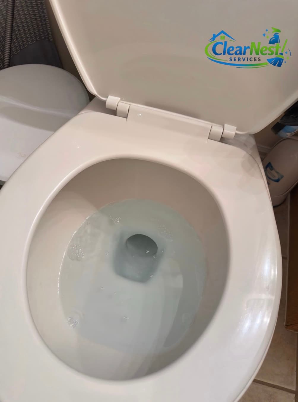 Bathroom — toilet deep clean — after